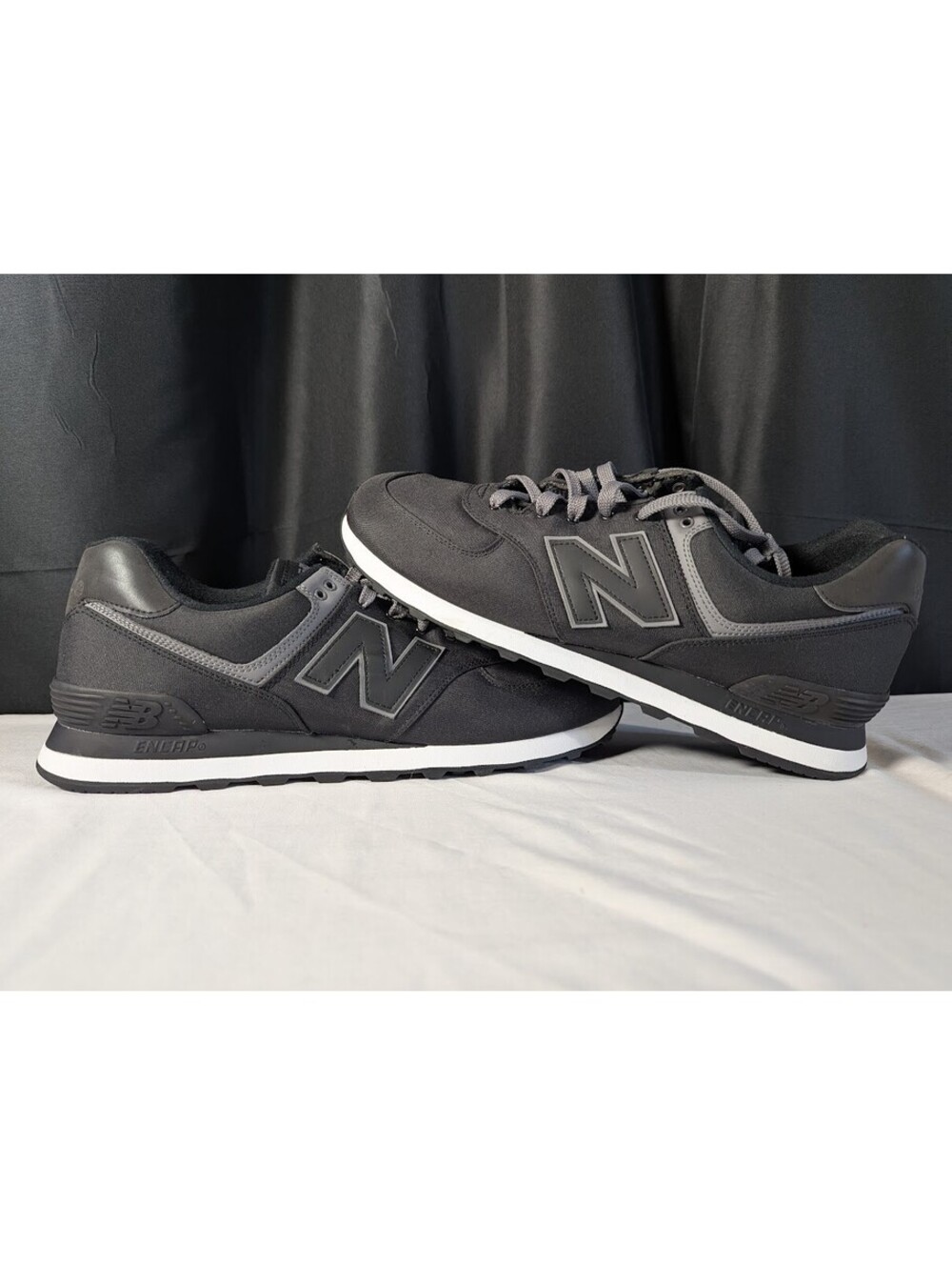 New Balance 574 v2 Black Grey Canvas Mens Size 13 Low Top Sneaker ML574JJ2